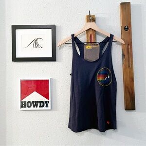 Aviator Nation Navy Signature Logo Tank Top Size Large